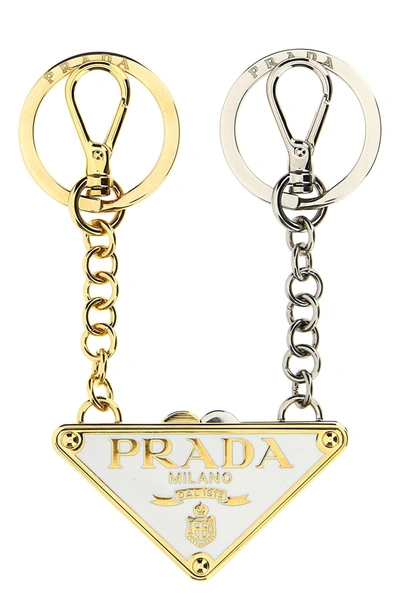 Shop Prada Women Logo Keyring In Multicolor