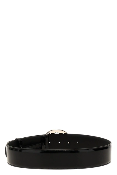 Shop Gucci Women 'incrocio Gg' Belt In Black