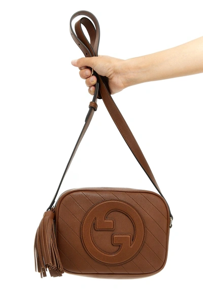 Shop Gucci Women  Blondie Small Crossbody Bag In Brown