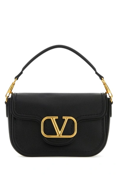 Shop Valentino Garavani Woman Black Leather Alltime Shoulder Bag