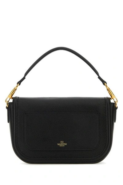 Shop Valentino Garavani Woman Black Leather Alltime Shoulder Bag