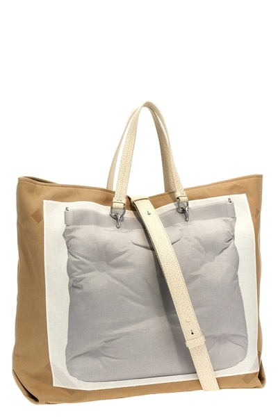 Shop Maison Margiela Men 'trompe L'oeil 5ac Classique Medium' Shopping Bag In Multicolor