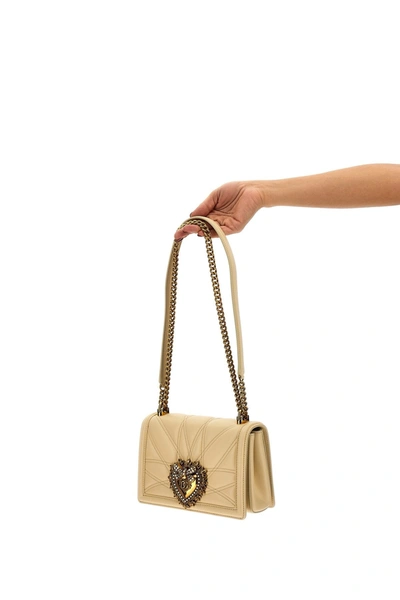 Shop Dolce & Gabbana Women 'devotion' Medium Shoulder Bag In Cream
