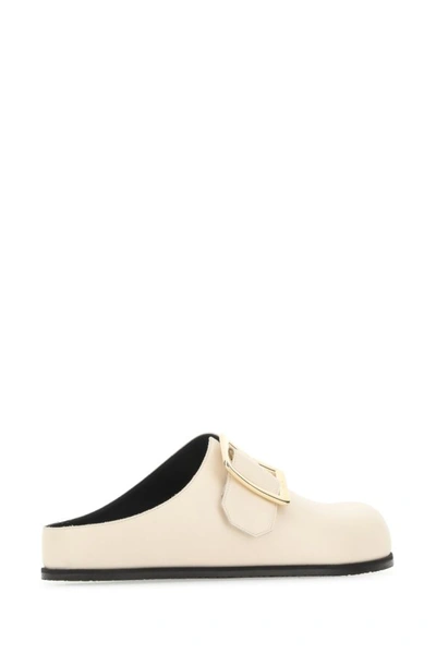 Shop Bally Woman Ivory Leather Lulu Slippers In White