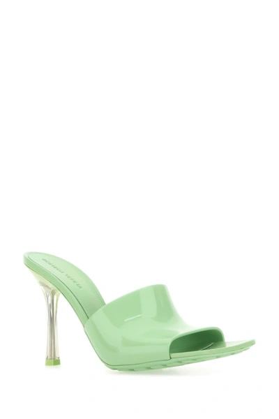Shop Bottega Veneta Woman Pastel Green Pvc Stretch Mules