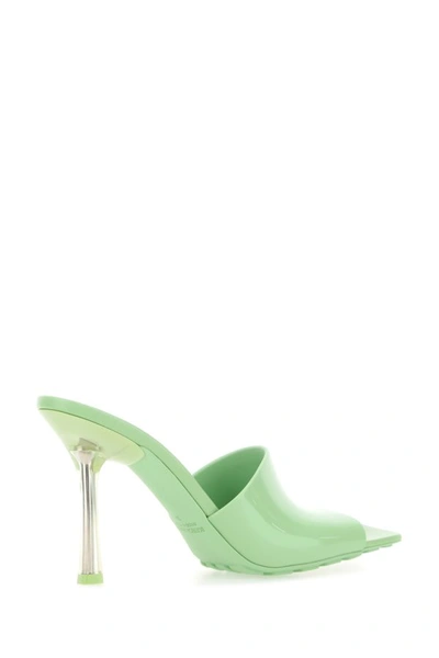Shop Bottega Veneta Woman Pastel Green Pvc Stretch Mules