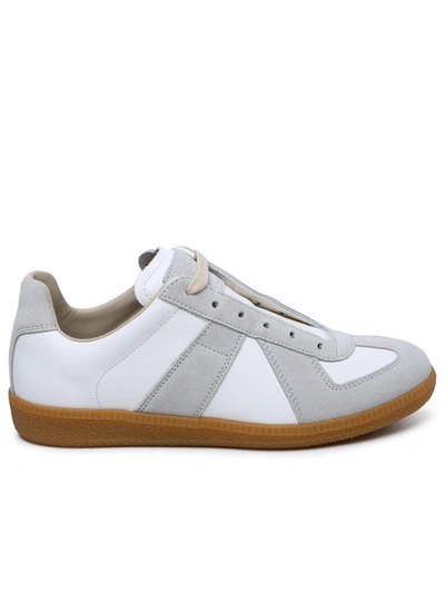 Shop Maison Margiela Woman Leather Replica Sneaker In White