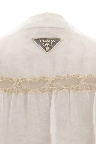Shop Prada Women Trench 'nightgown Outdoor' In Cream