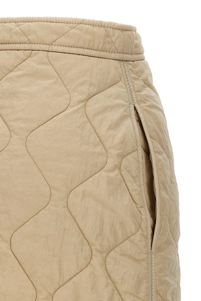 Shop Burberry Women Quilted Nylon Skirt In Cream