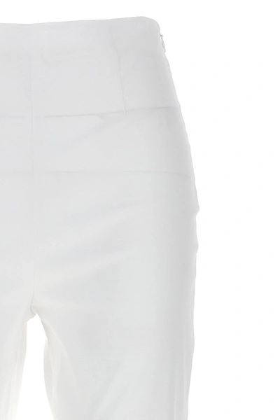 Shop Prada Women Logo Poplin Pants In White