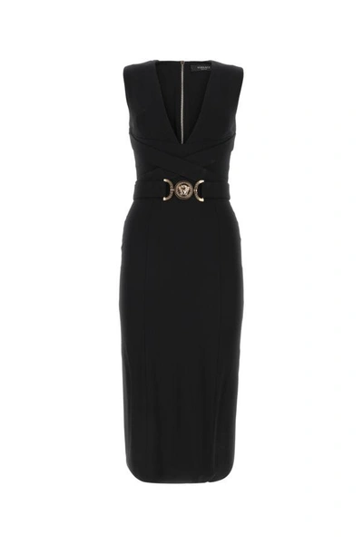 Shop Versace Woman Black Crepe Dress