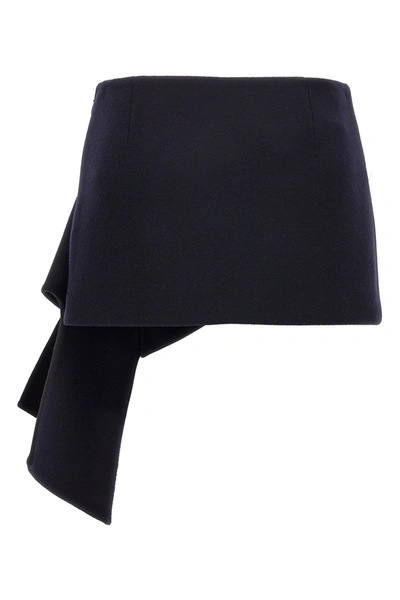 Shop Prada Women Wool Cloth Mini Skirt In Blue