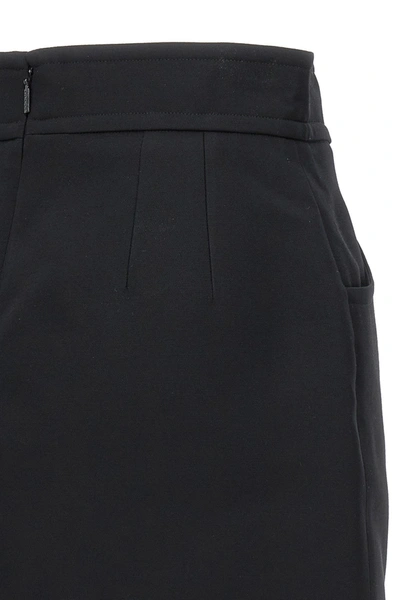 Shop Gucci Women Logo Button Skirt In Black