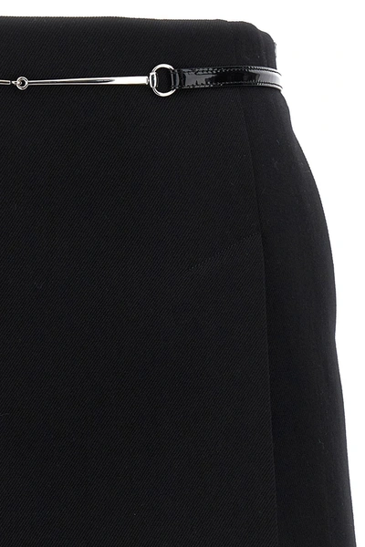 Shop Gucci Women Clamp Belt Mini Skirt In Black