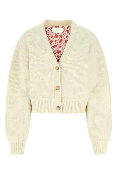 Shop Magda Butrym Woman Ivory Wool Blend Oversize Cardigan In White
