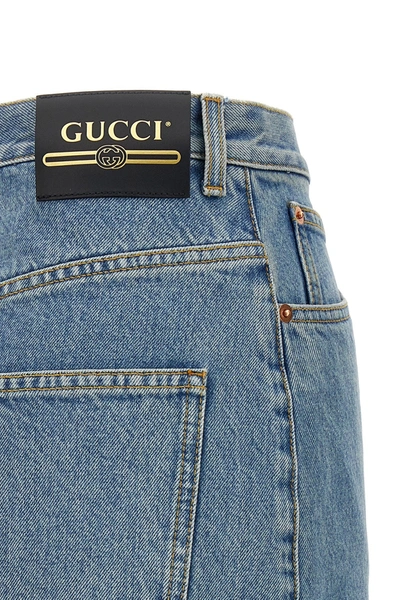 Shop Gucci Women Denim Skirt In Blue