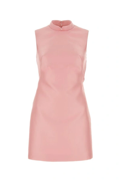 Shop Prada Woman Pink Satin Mini Dress