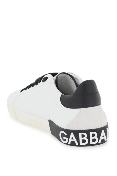 Shop Dolce & Gabbana Nappa Leather Portofino Sneakers Men In Multicolor