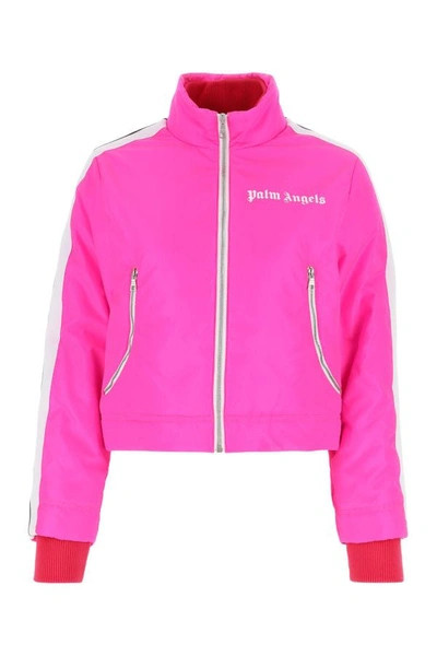 Shop Palm Angels Woman Fluo Pink Nylon Jacket