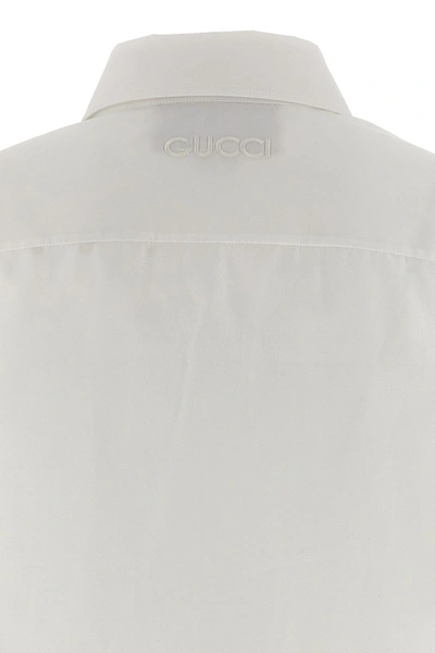 Shop Gucci Women Logo Shirt In White