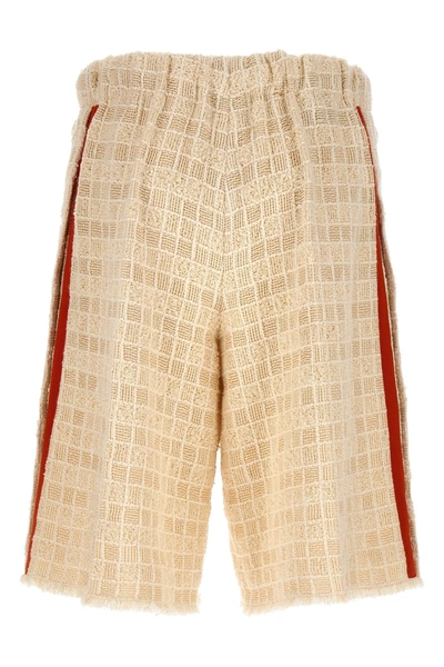 Shop Gucci Women Contrast Band Tweed Bermuda Shorts In White