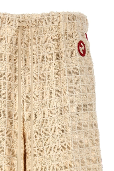 Shop Gucci Women Contrast Band Tweed Bermuda Shorts In White