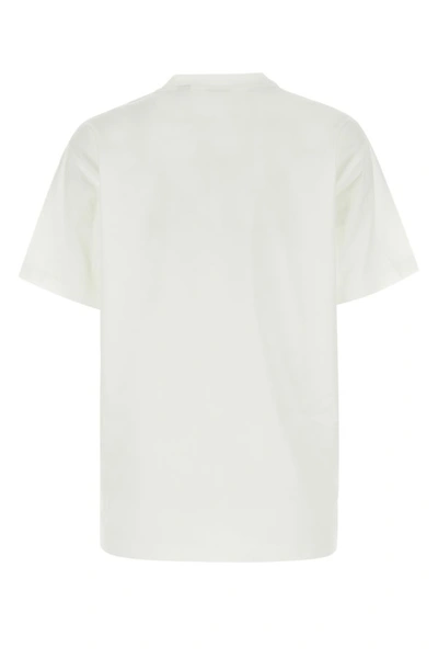 Shop Burberry Woman White Cotton Oversize T-shirt