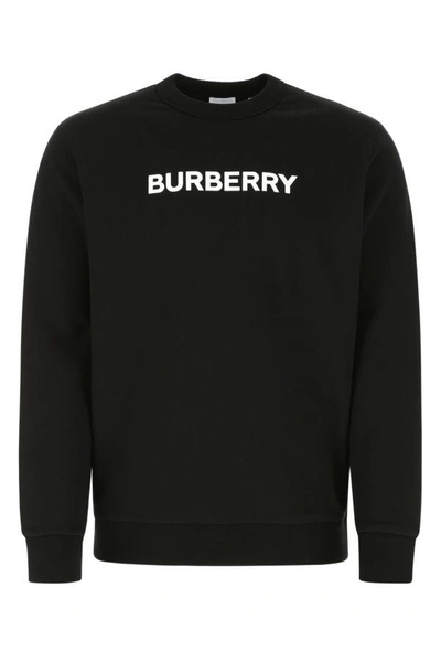 Shop Burberry Man Black Cotton Sweatshirt