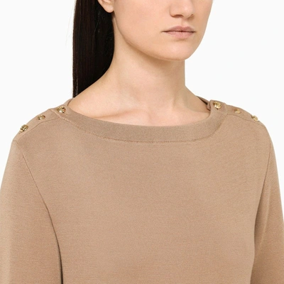 Shop Gucci Camel Cashmere Crew-neck Sweater Women In Cream