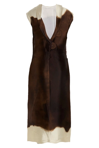 Shop Prada Women 'ripped' Dress In Brown
