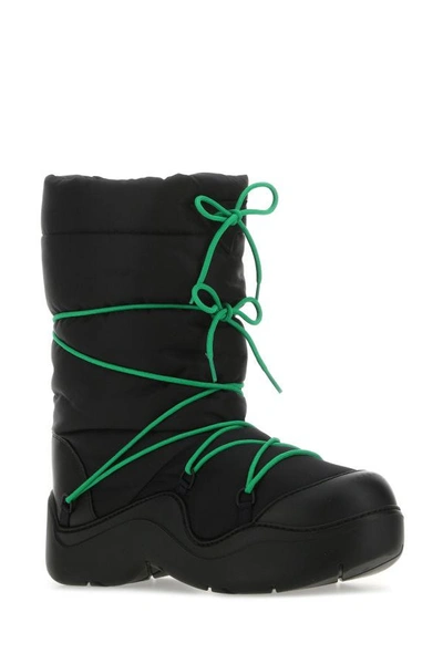 Bottega Veneta Nylon Quilted Mid-calf Chunky Sole Boots In Black