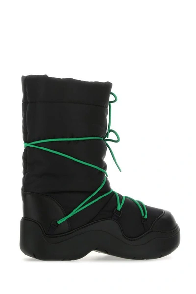 Bottega Veneta Nylon Quilted Mid-calf Chunky Sole Boots In Black