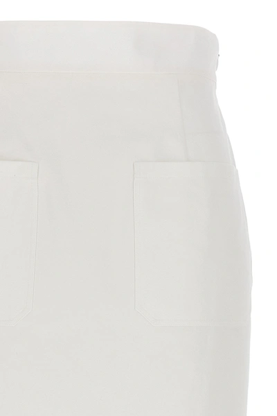 Shop Prada Women Cotton Pencil Skirt In White