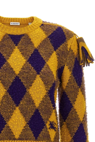 Shop Burberry Women 'argyle' Sweater In Multicolor