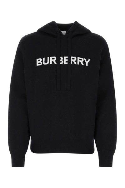 Shop Burberry Man Midnight Blue Cotton Blend Sweatshirt