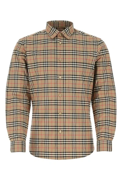 Shop Burberry Man Camicia In Multicolor