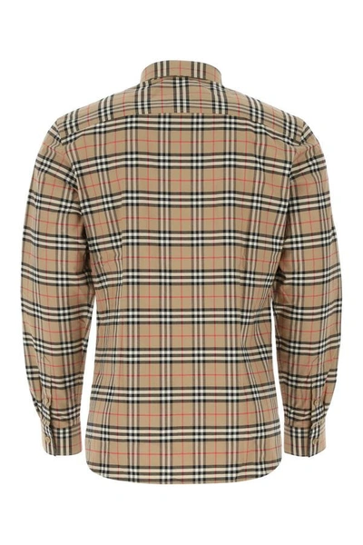 Shop Burberry Man Camicia In Multicolor