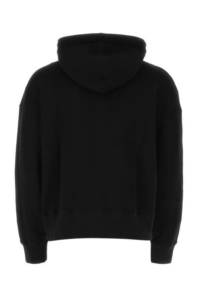 Shop Palm Angels Man Black Cotton Sweatshirt