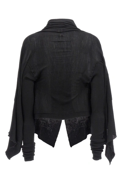 Shop Rick Owens Women Cardigan 'medium Wrap' In Black