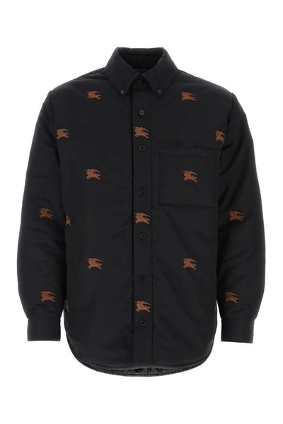 Burberry Quilted Embroidered Button-down Shirt In Multicolor