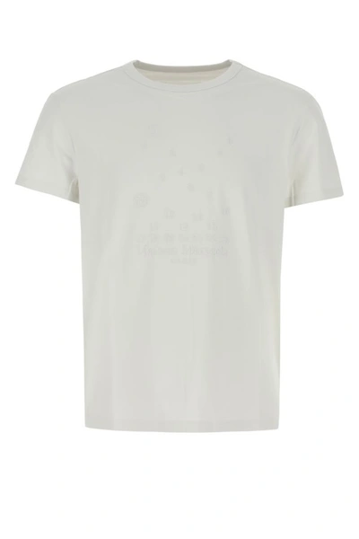 Shop Maison Margiela Man Chalk Cotton T-shirt In White