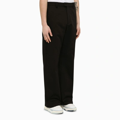 Shop Amiri Black Cotton Baggy Trousers Men