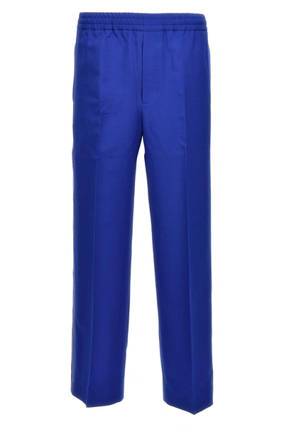 Shop Gucci Men 'incrocio Gg' Pants In Blue