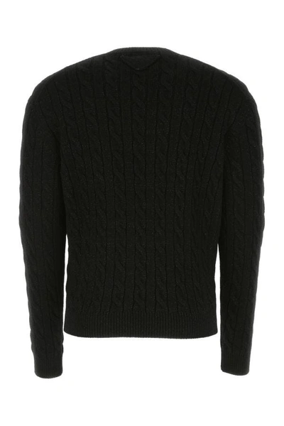 Shop Prada Man Black Wool Blend Sweater