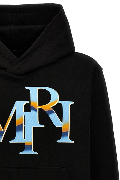 Shop Amiri Men 'staggered Chrome' Hoodie In Black