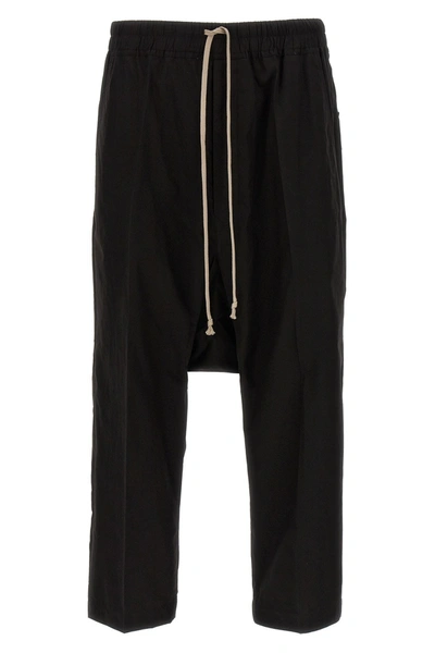 Shop Rick Owens Men 'drawstring Cropped' Pants In Black