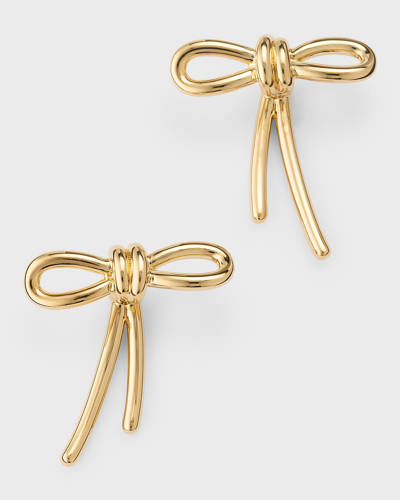 Shop Valentino Bow Earrings With Matching Backs In Gold