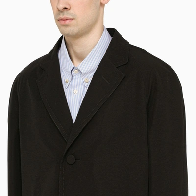 Shop Gucci Black Single-breasted Cotton Coat Men