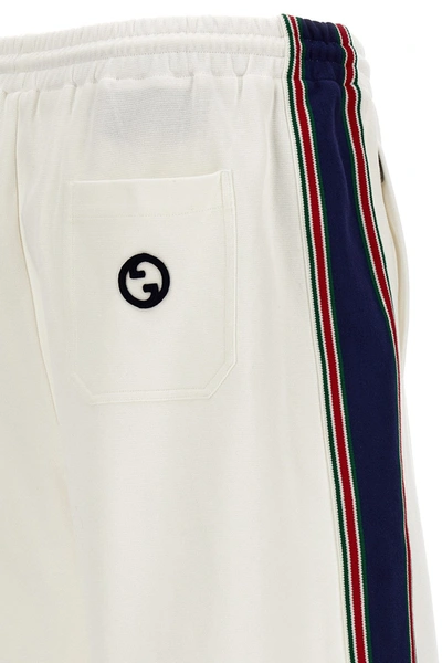 Shop Gucci Men 'incrocio Gg' Bermuda Shorts In White