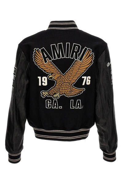 Shop Amiri Men 'oversized Eagle' Bomber Jacket In Black